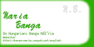 maria banga business card